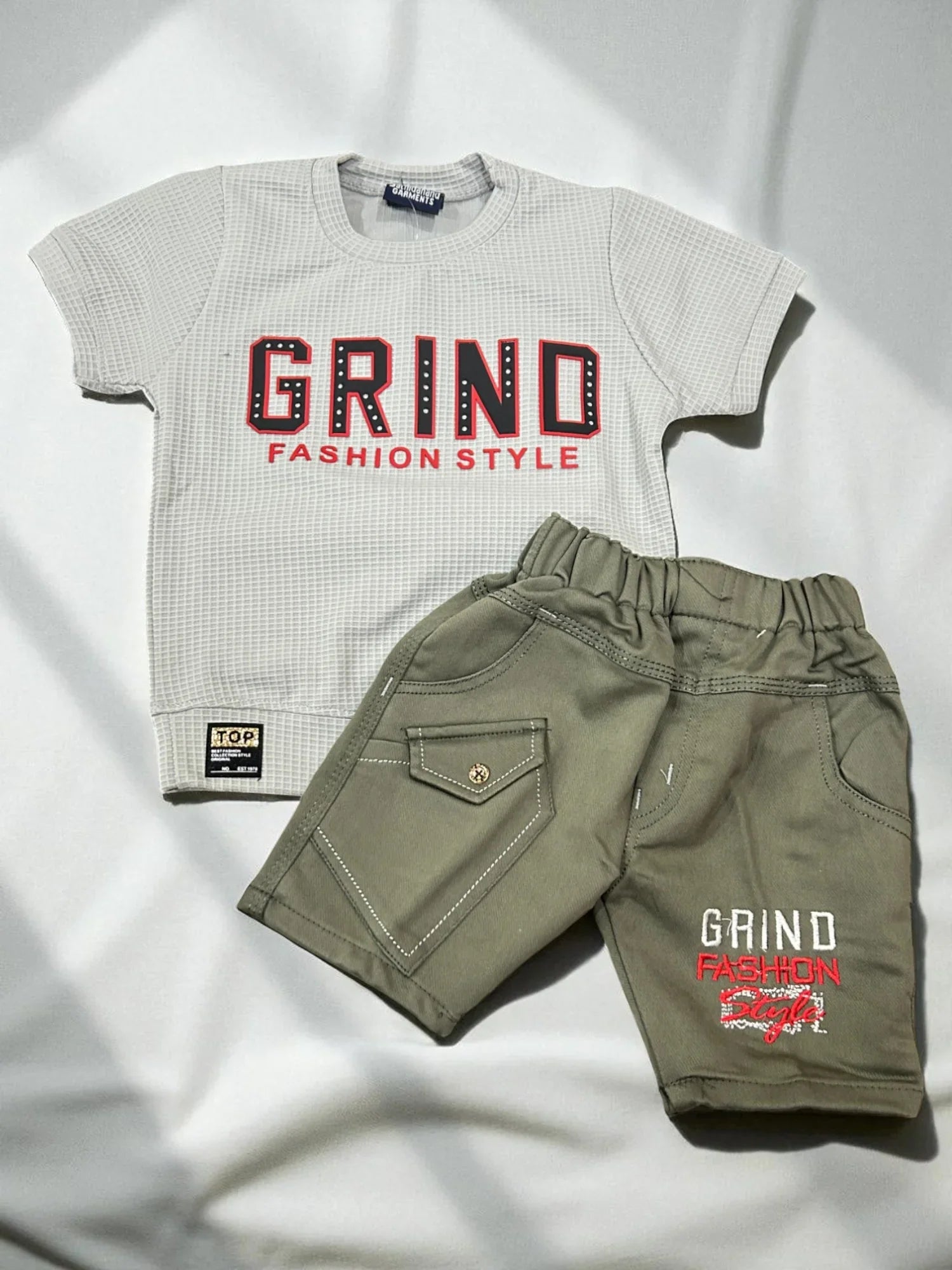 Grind Fashion Style Toddler Outfit Set – T-Shirt & Shorts - My Little Co.