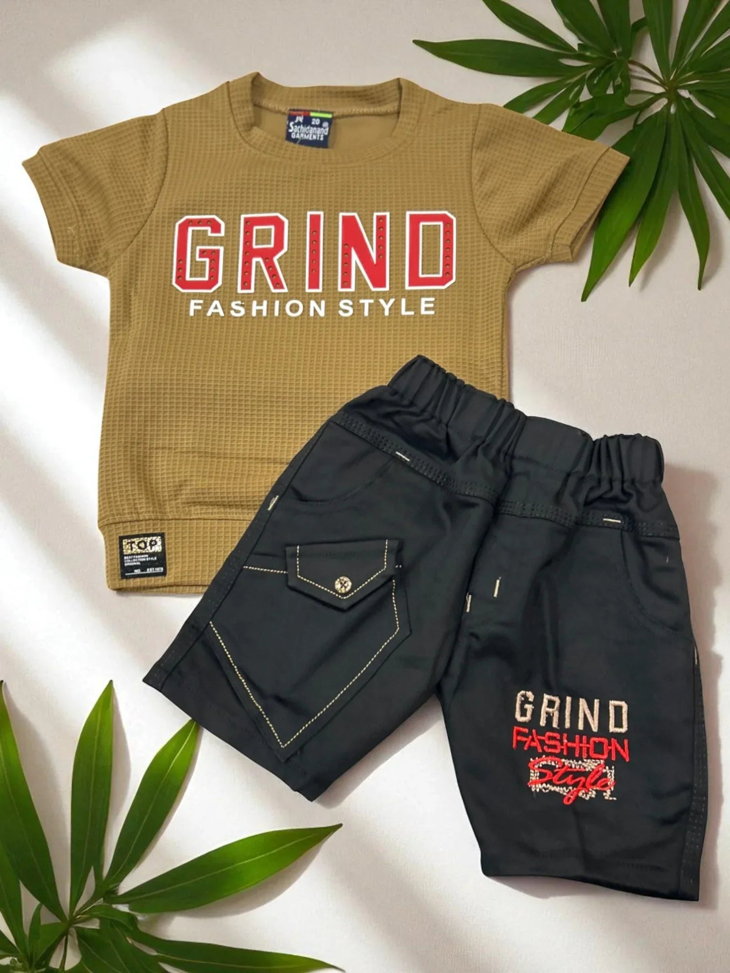 Grind Fashion Style Toddler Outfit Set – T-Shirt & Shorts - My Little Co.