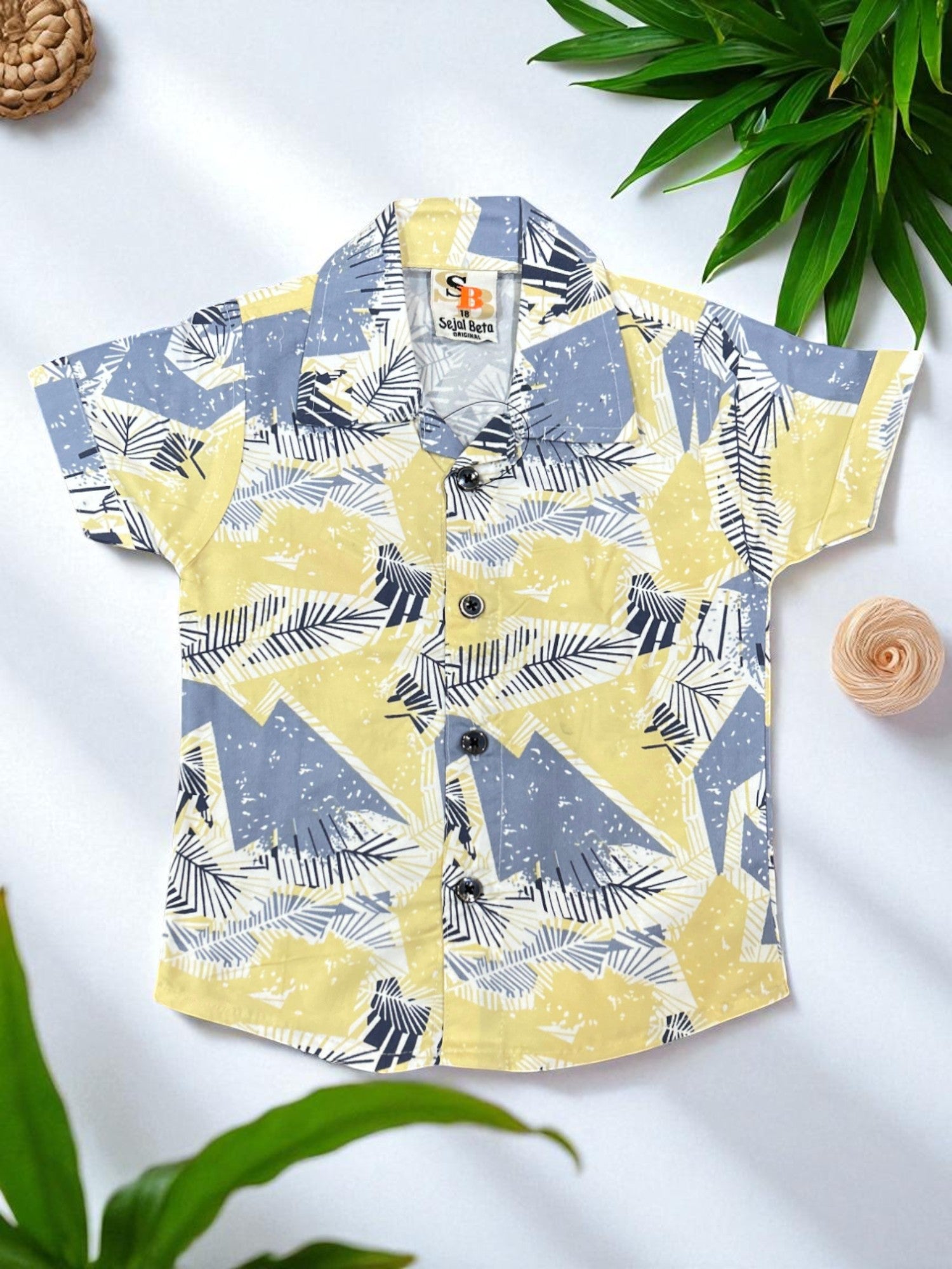 Abstract Leaf Print Toddler Co-ord Set – Shirt & Shorts - My Little Co.