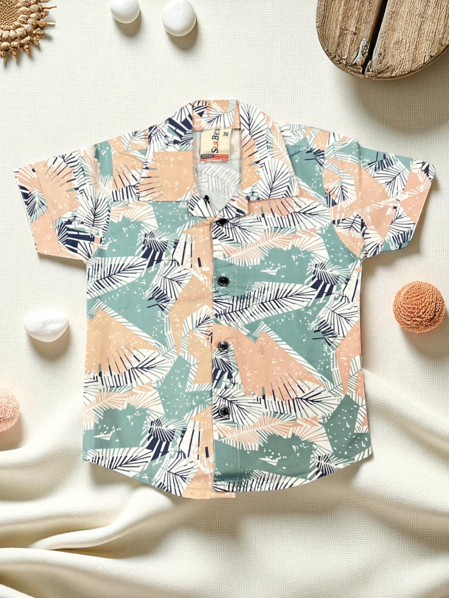 Abstract Leaf Print Toddler Co-ord Set – Shirt & Shorts - My Little Co.