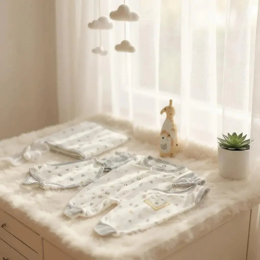 Newborn 4-Piece Clothing Set – Jumper, Romper, Blanket & Bib - My Little Co.