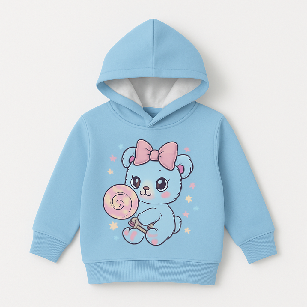 baby hoodie 1 year breathable cotton fleece blue