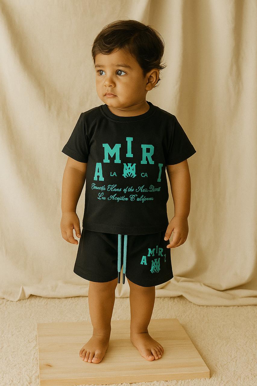 Amiri Graphic T-Shirt & Shorts Co-ord Set for Baby Boys - My Little Co.