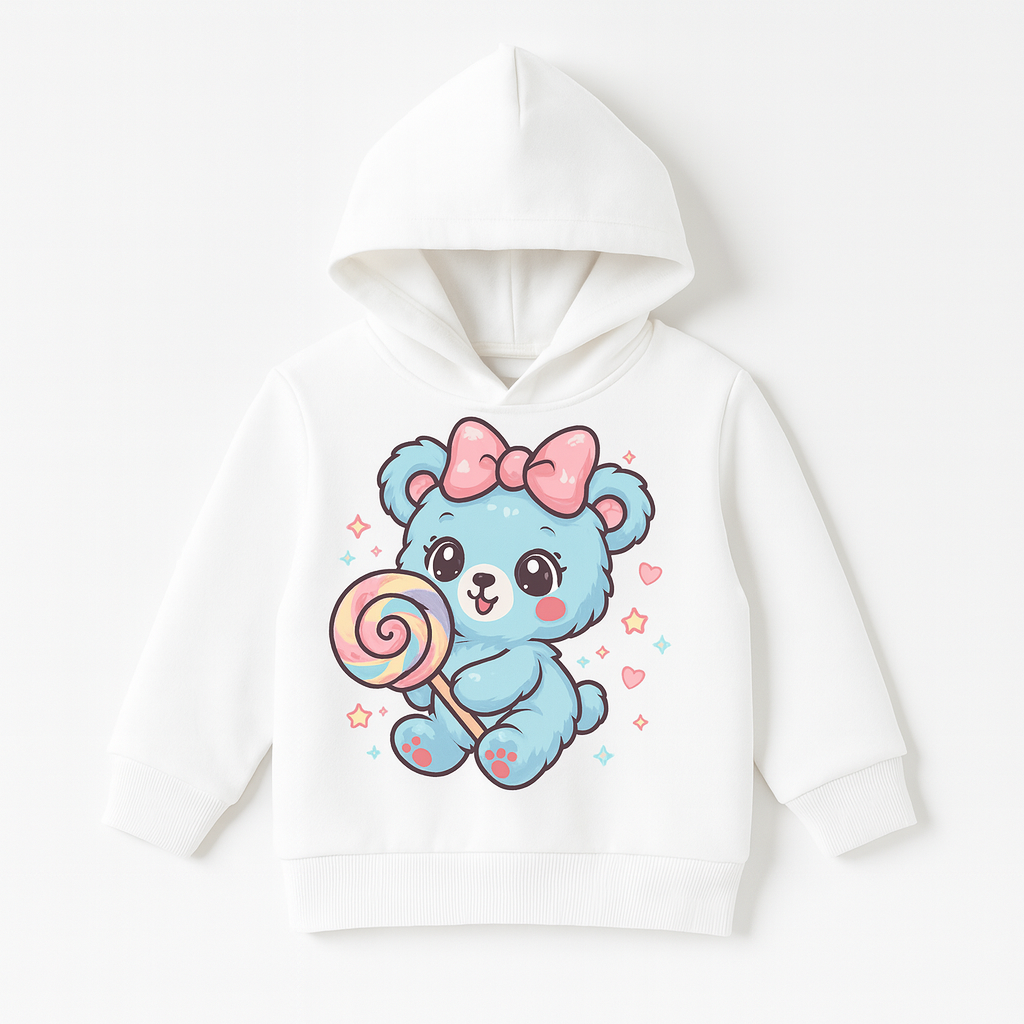 dtf customizable kids hoodie 3–4 years white color