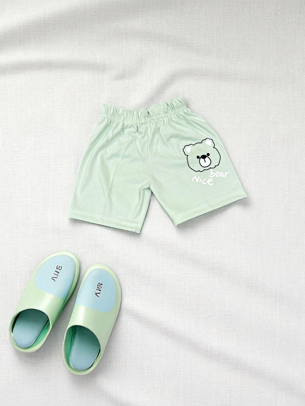 Hello Baby Bear Button-Front T-Shirt & Shorts Co-ord Set for Baby Boys - My Little Co.