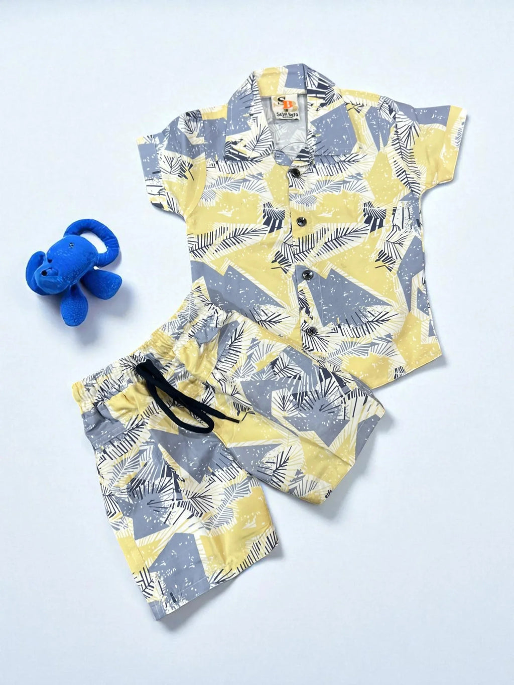 Abstract Leaf Print Toddler Co-ord Set – Shirt & Shorts - My Little Co.