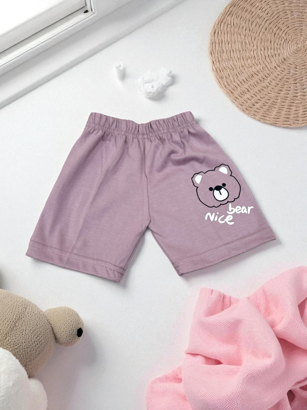 Hello Baby Bear Button-Front T-Shirt & Shorts Co-ord Set for Baby Boys - My Little Co.