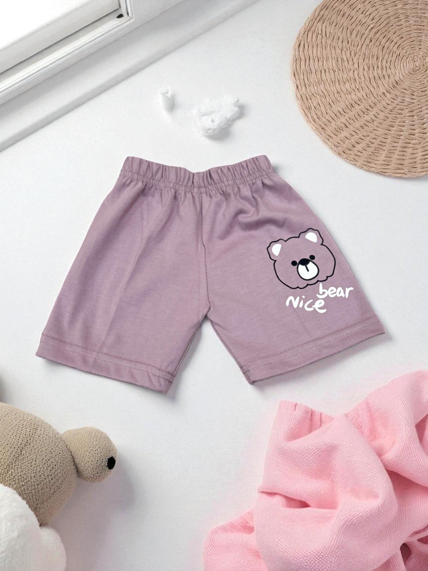 Hello Baby Bear Button-Front T-Shirt & Shorts Co-ord Set for Baby Boys - My Little Co.