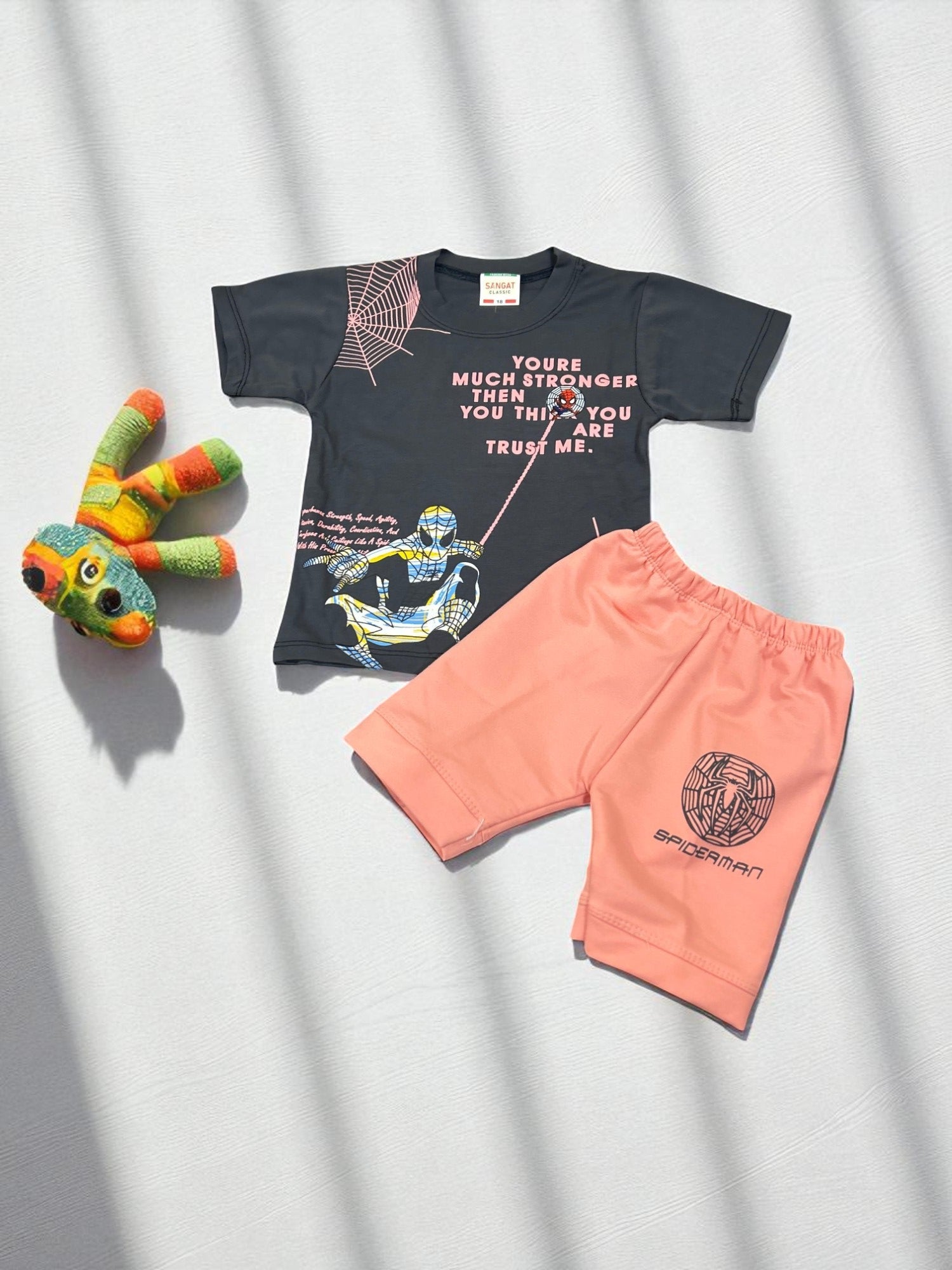 Spider Fan Superhero T-Shirt & Shorts Co-ord Set for Baby Boys - My Little Co.