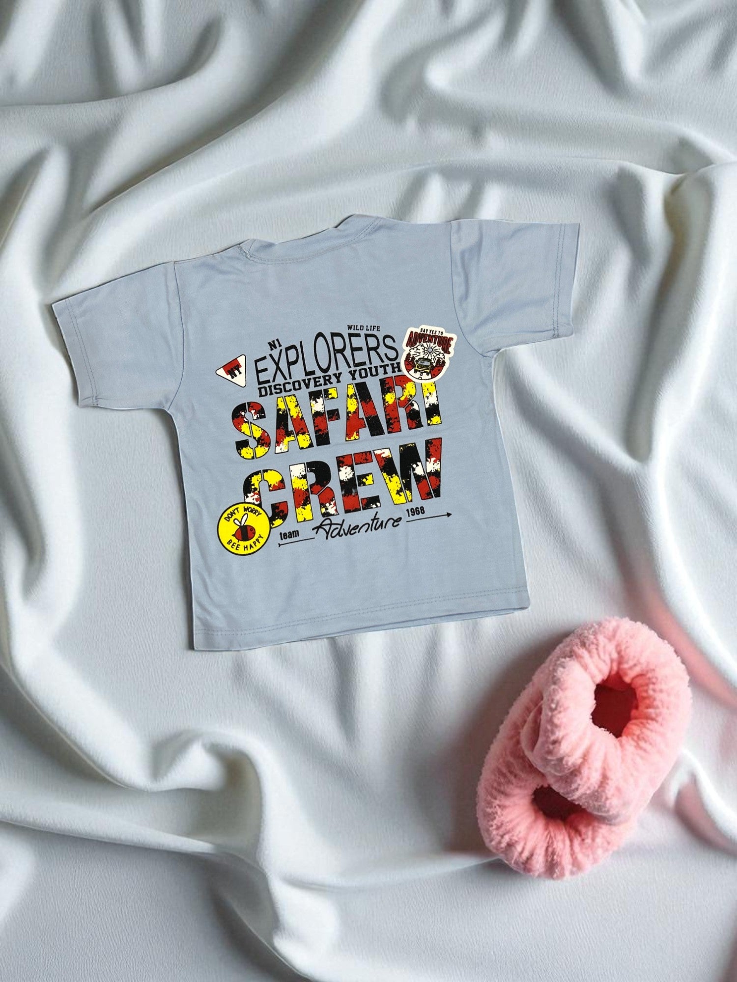 Adventure Crew T-shirt and Shorts Set for Kids with Back Print sky - My Little Co.