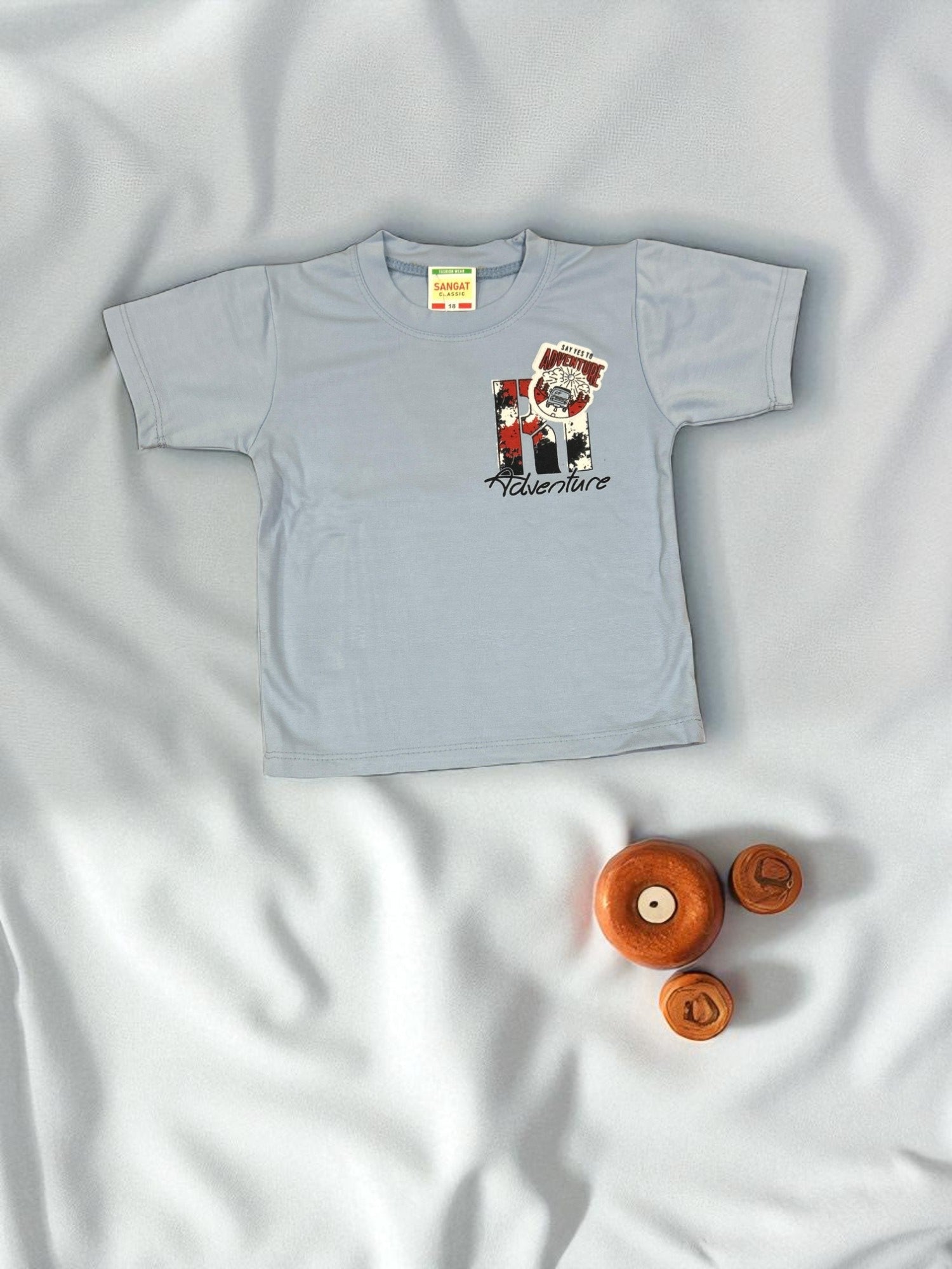 Adventure Crew T-shirt and Shorts Set for Kids with Back Print sky - My Little Co.