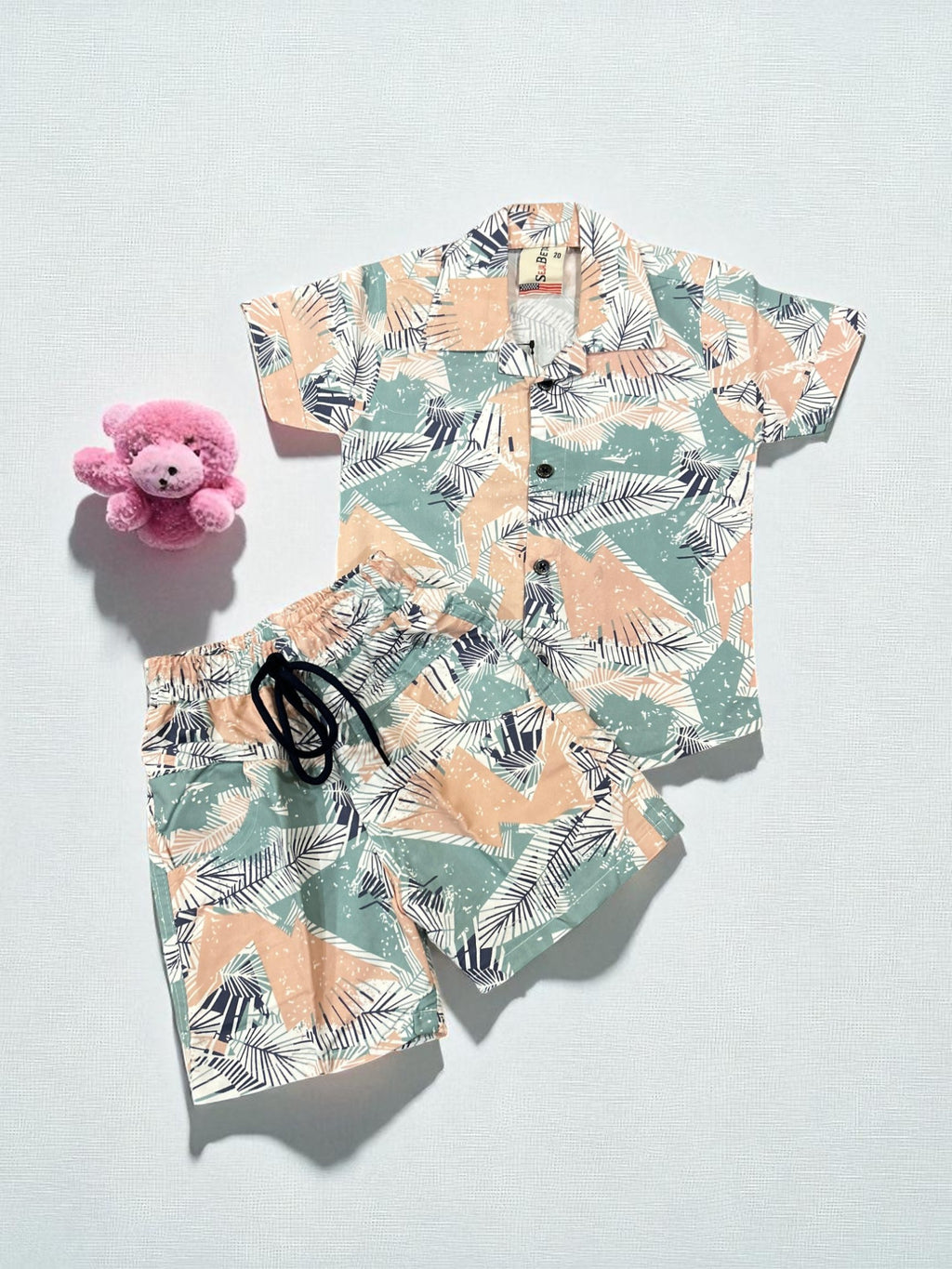 Abstract Leaf Print Toddler Co-ord Set – Shirt & Shorts - My Little Co.