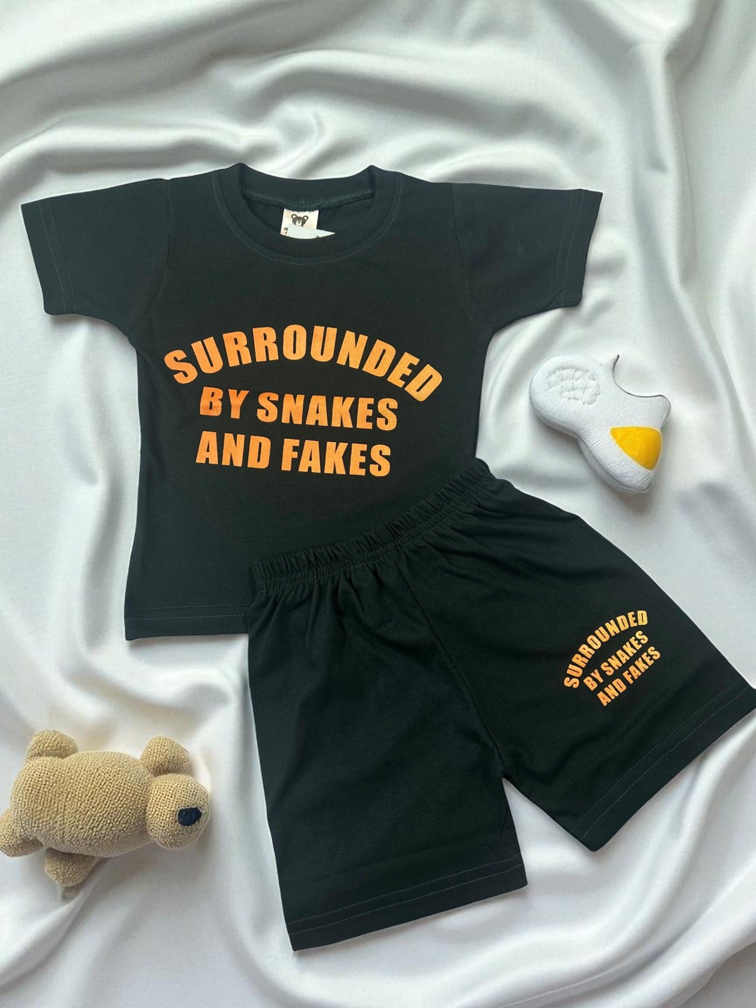 Bold Statement Baby Co-ord Set – “Surrounded by Snakes and Fakes" - My Little Co.