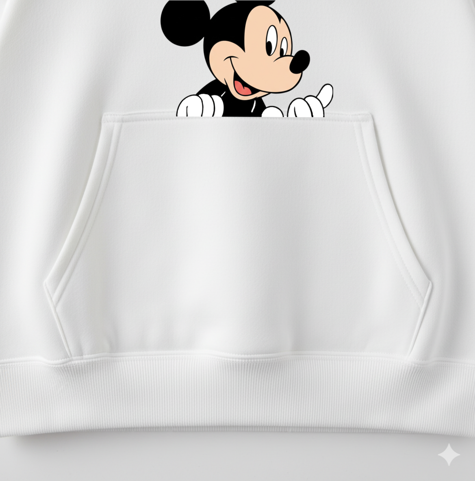 White Baby Hoodie with Cartoon Mickey Print – Cute Toddler Pullover My Little Co.