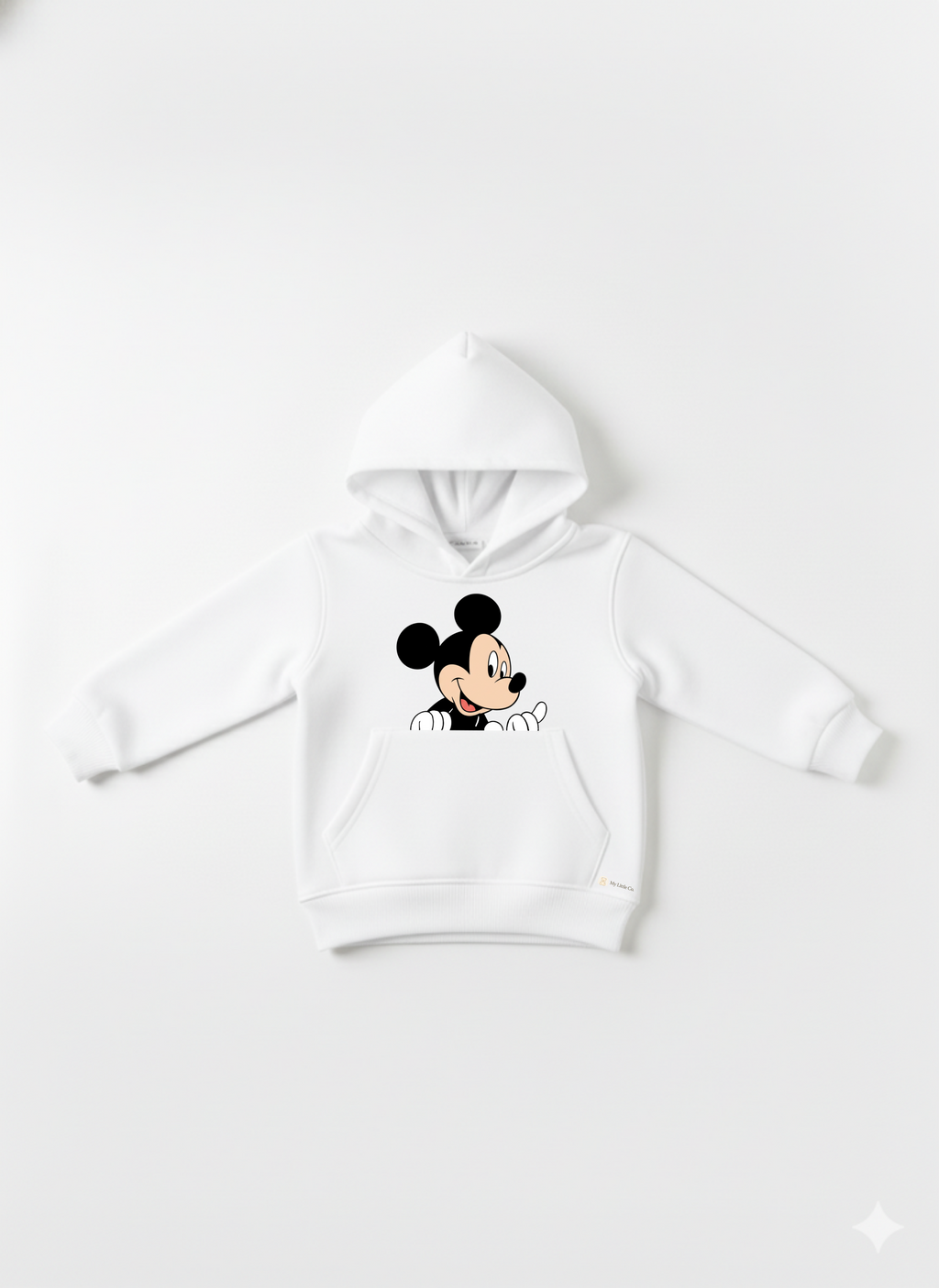 White Baby Hoodie with Cartoon Mickey Print – Cute Toddler Pullover My Little Co.