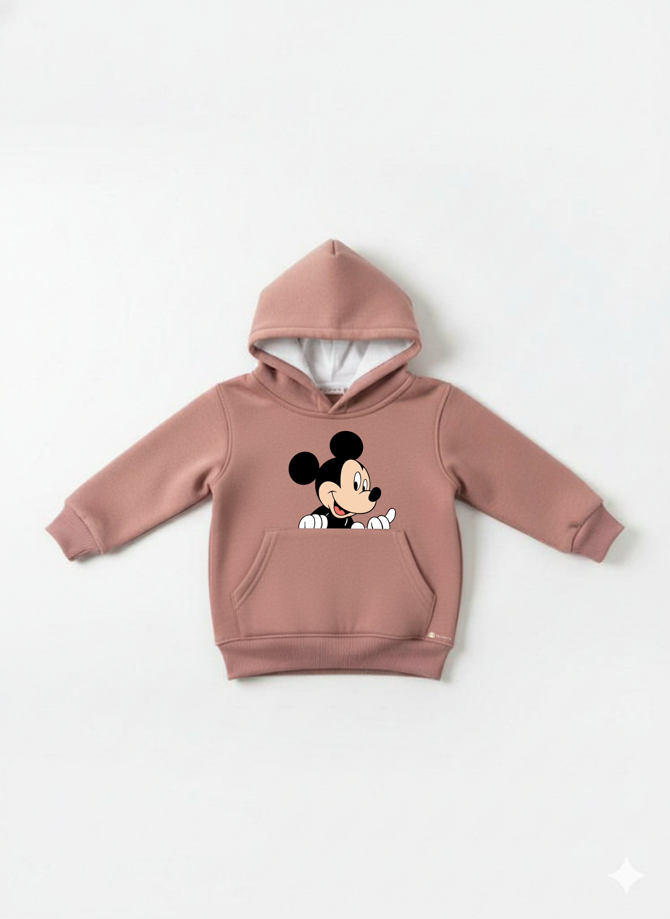 Peach Baby Hoodie with Cartoon Mickey Print – Cute Toddler Pullover My Little Co.