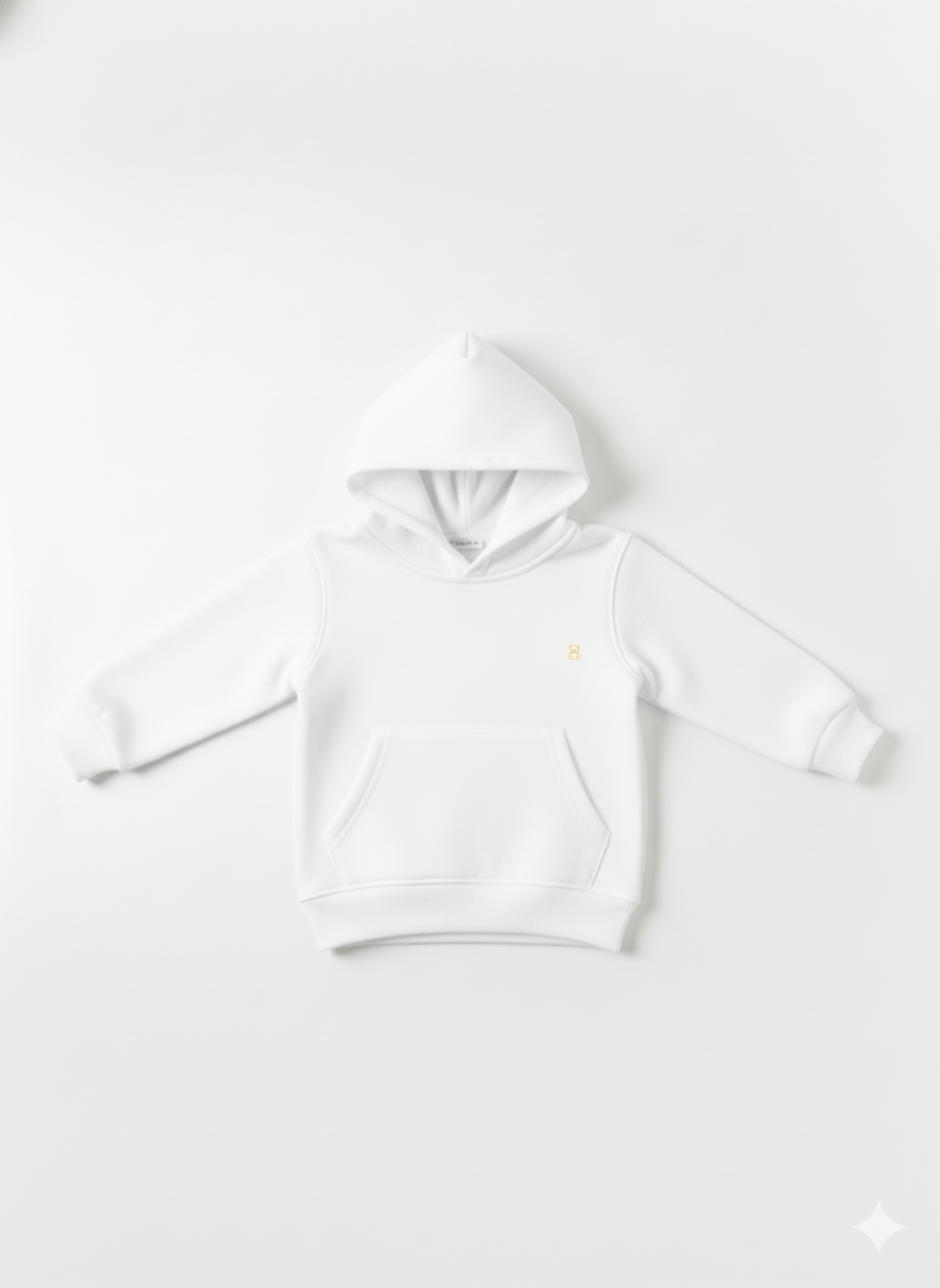 White hoodie on a light gray background