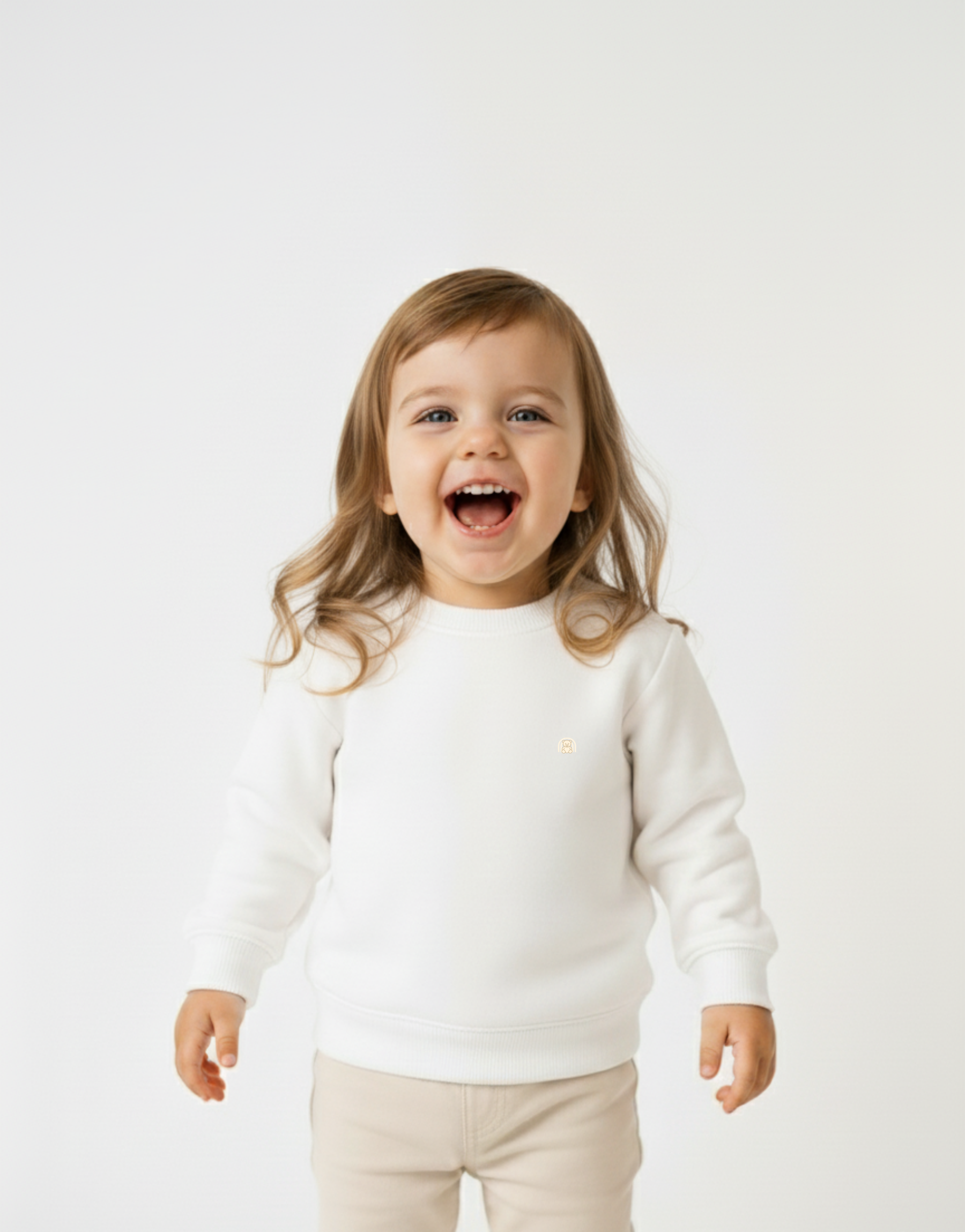 White round neck kids sweatshirt