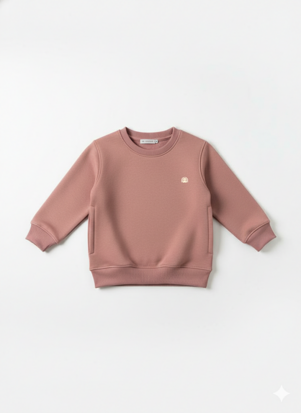 Peach Round Neck Sweatshirt with Side Pockets – My Little Co. My Little Co.
