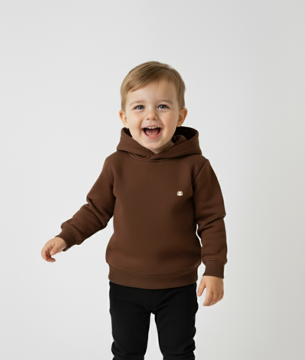 Brown Hoodie Sweatshirt with Side Pockets – My Little Co. My Little Co.