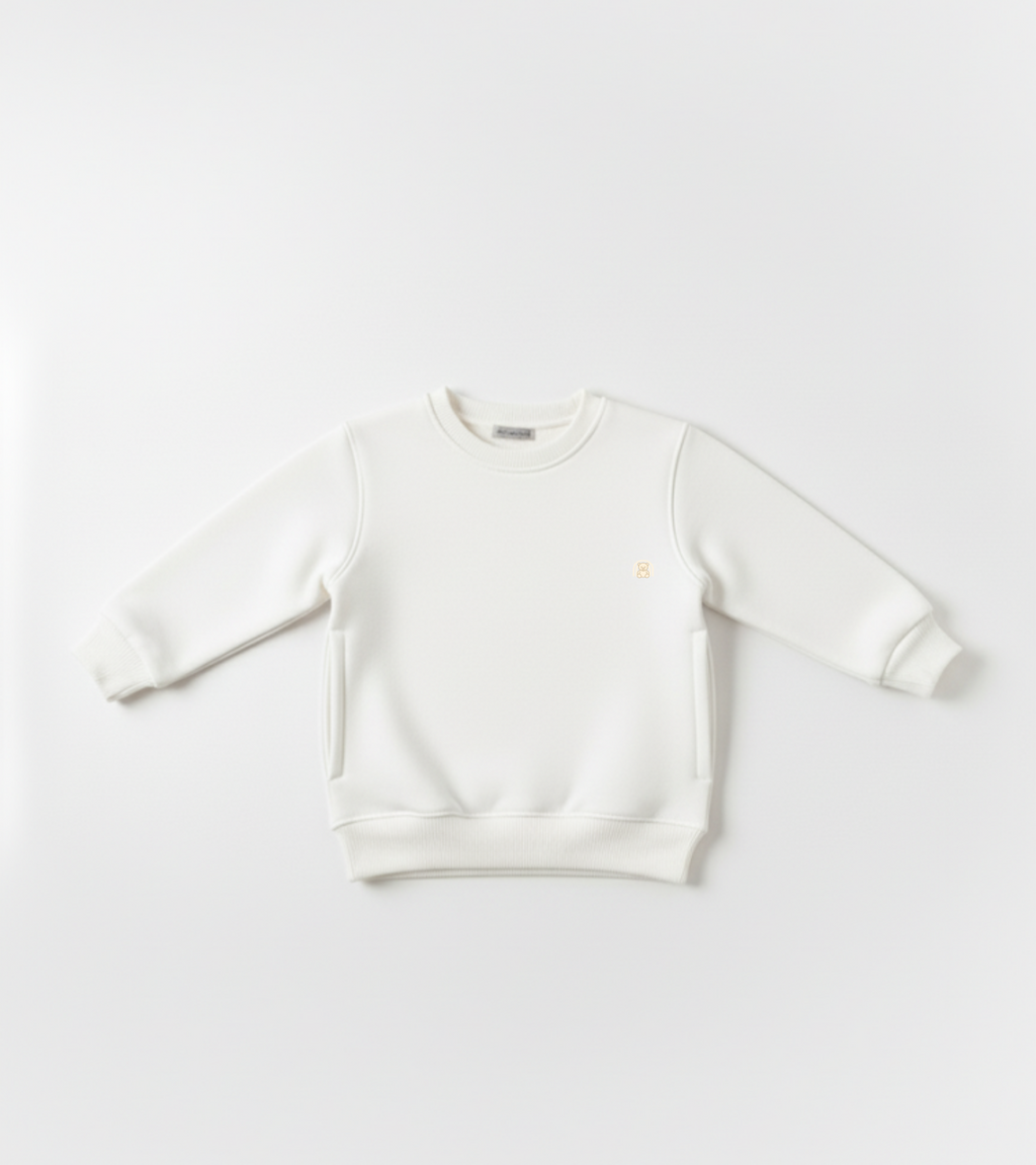 White round neck kids sweatshirt