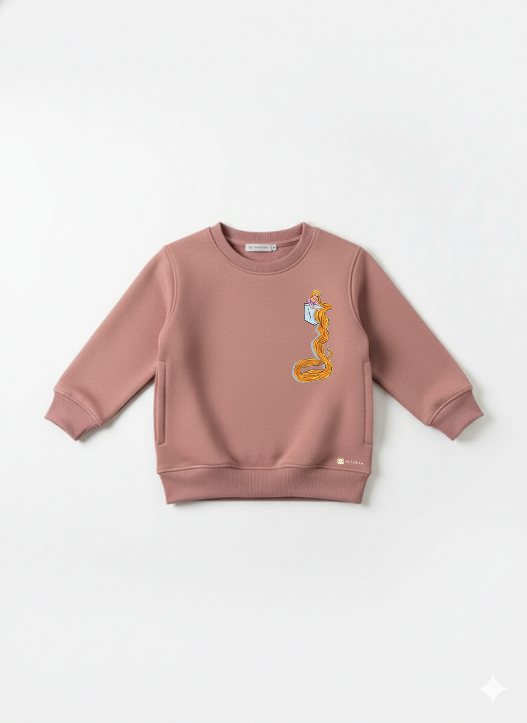 Peach Baby Sweatshirt with Disney Princess Print – Cute Cartoon Pullover My Little Co.