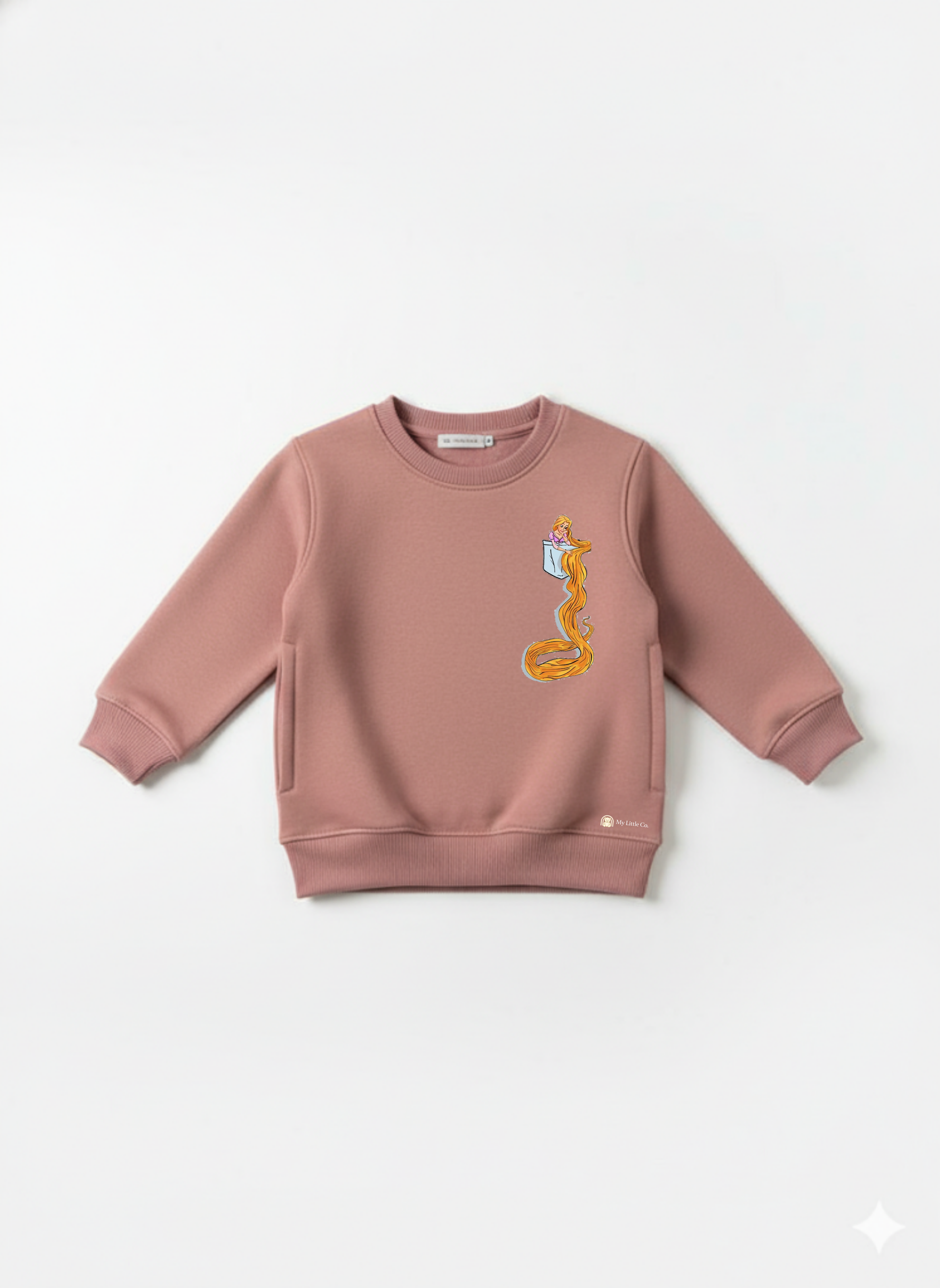 Peach Baby Sweatshirt with Disney Princess Print – Cute Cartoon Pullover My Little Co.