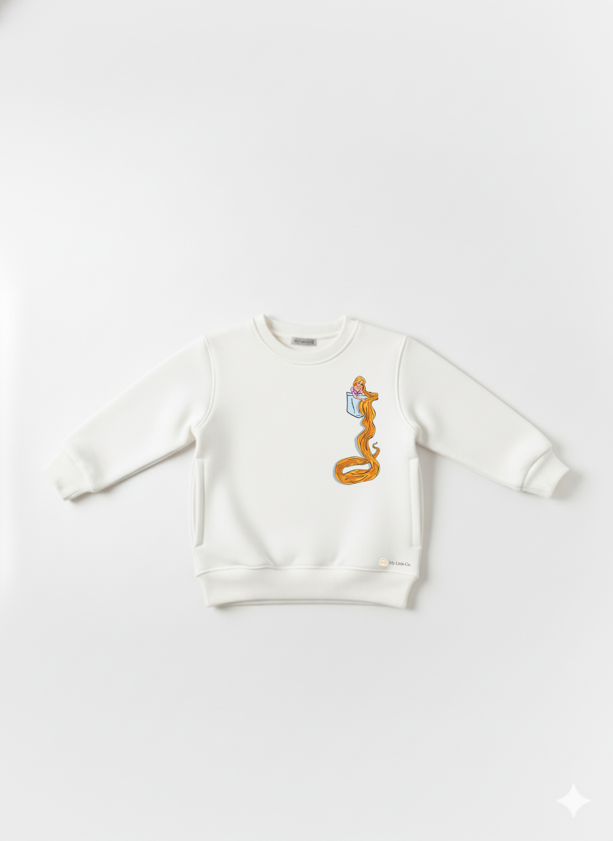 White Baby Sweatshirt with Disney Princess Print – Cute Cartoon Pullover My Little Co.