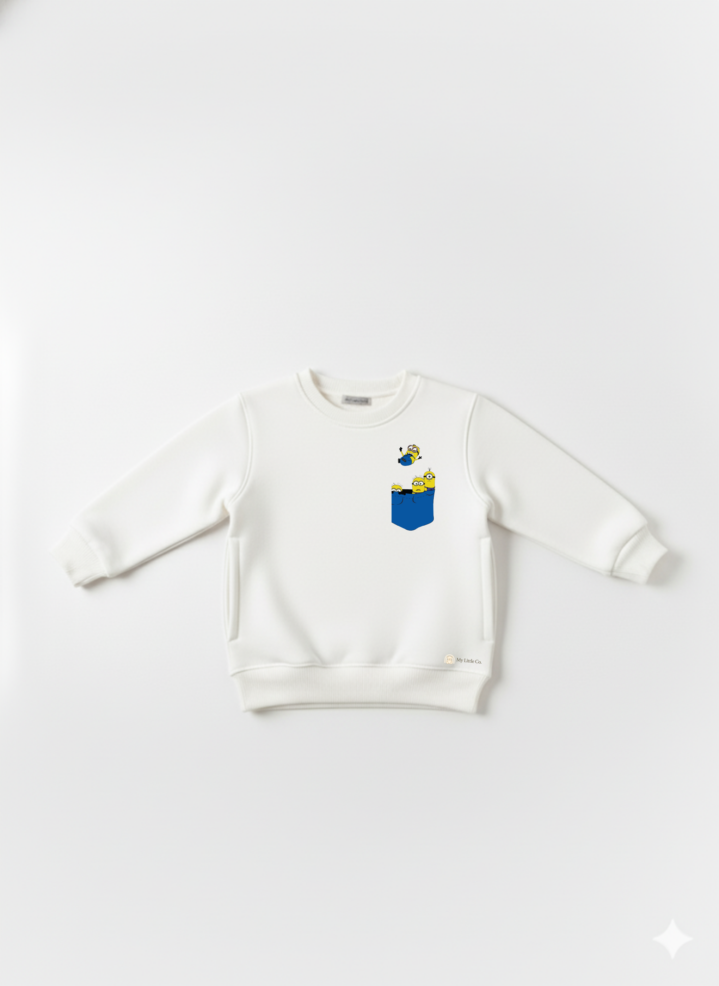 White Baby Sweatshirt with Minions Print – Cute Cartoon Pullover for Toddlers My Little Co.