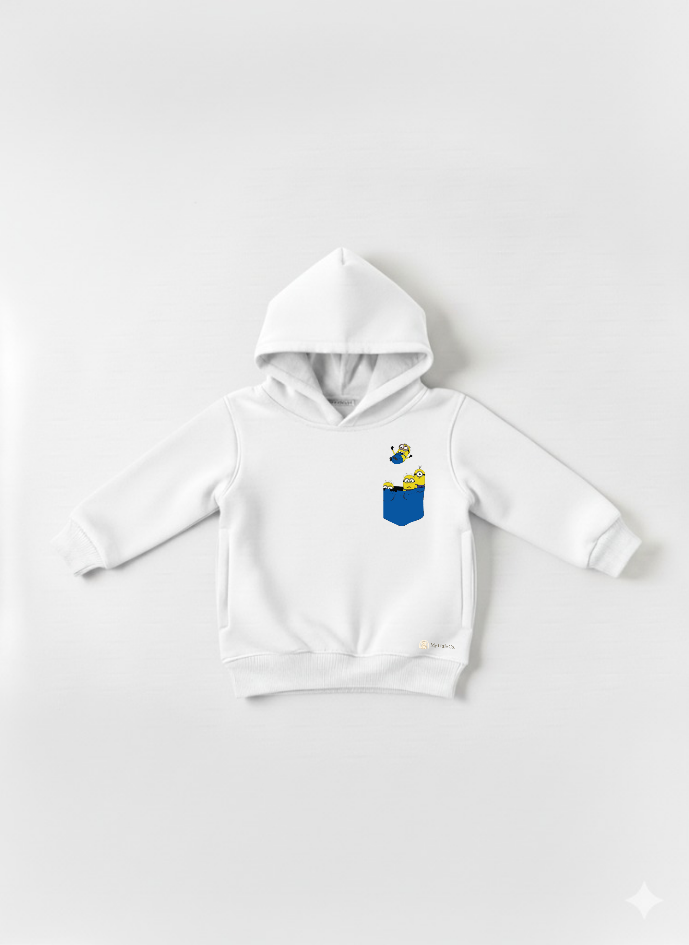White Baby hoodie with Minions Print – Cute Cartoon Pullover My Little Co.