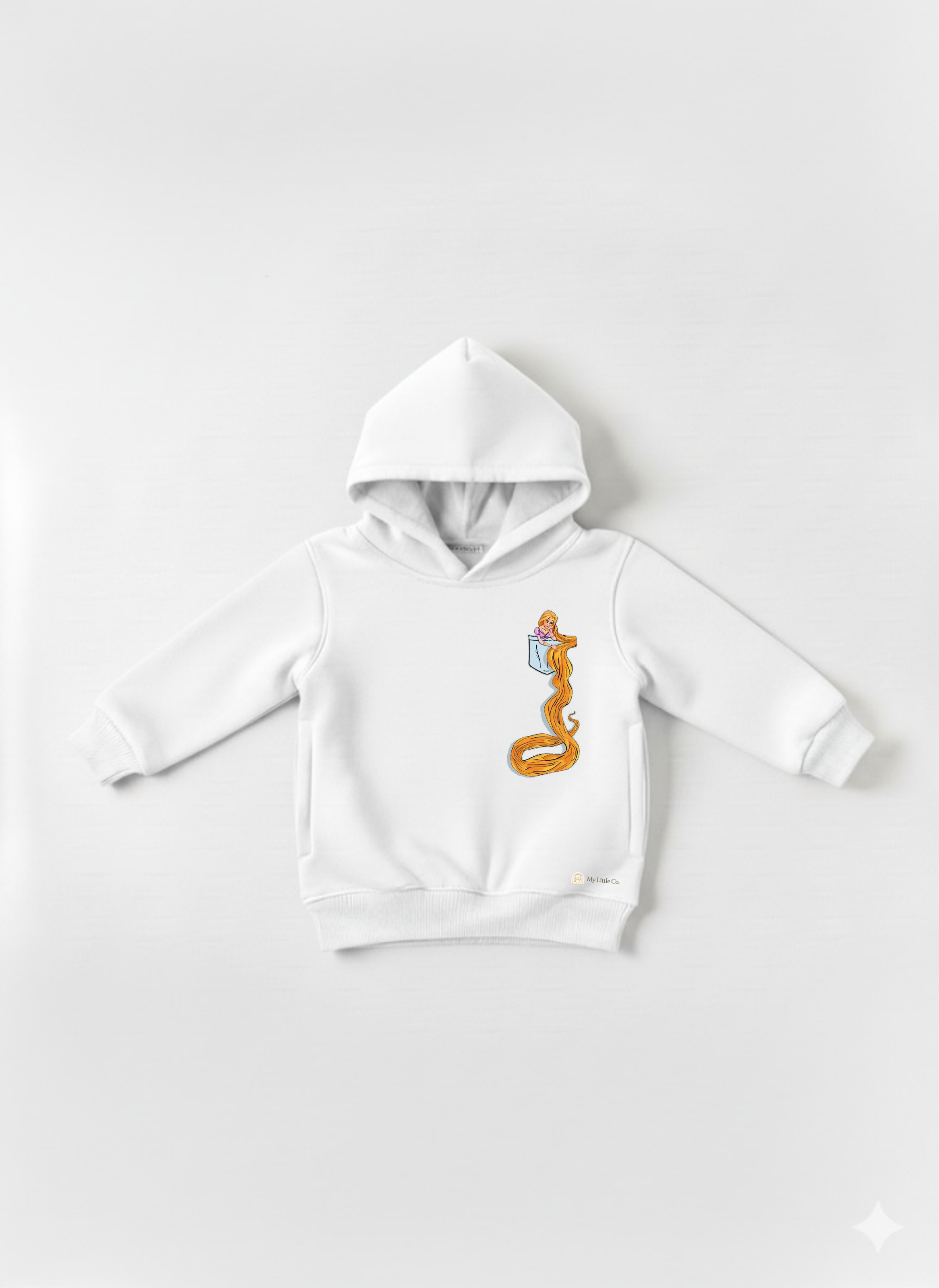 White Baby Hoodie with Disney Princess Print – Cute Cartoon Hoodie My Little Co.