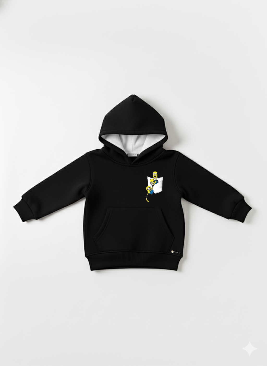 Black Baby front pocket Hoodie with Bart Simpson Print – front pocket Pullover My Little Co.