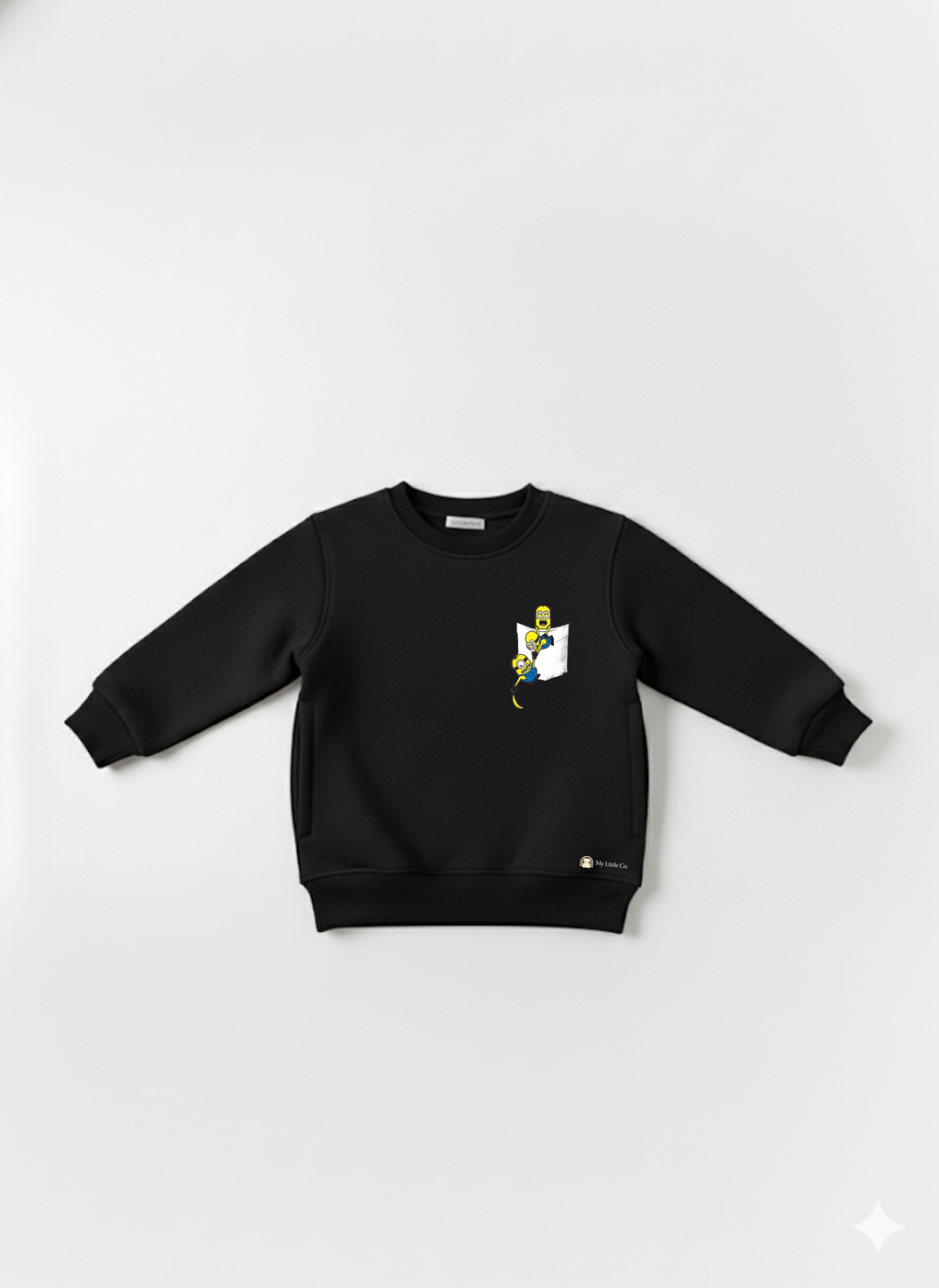 Black Baby Round neck Sweatshirt with Minion Print My Little Co.