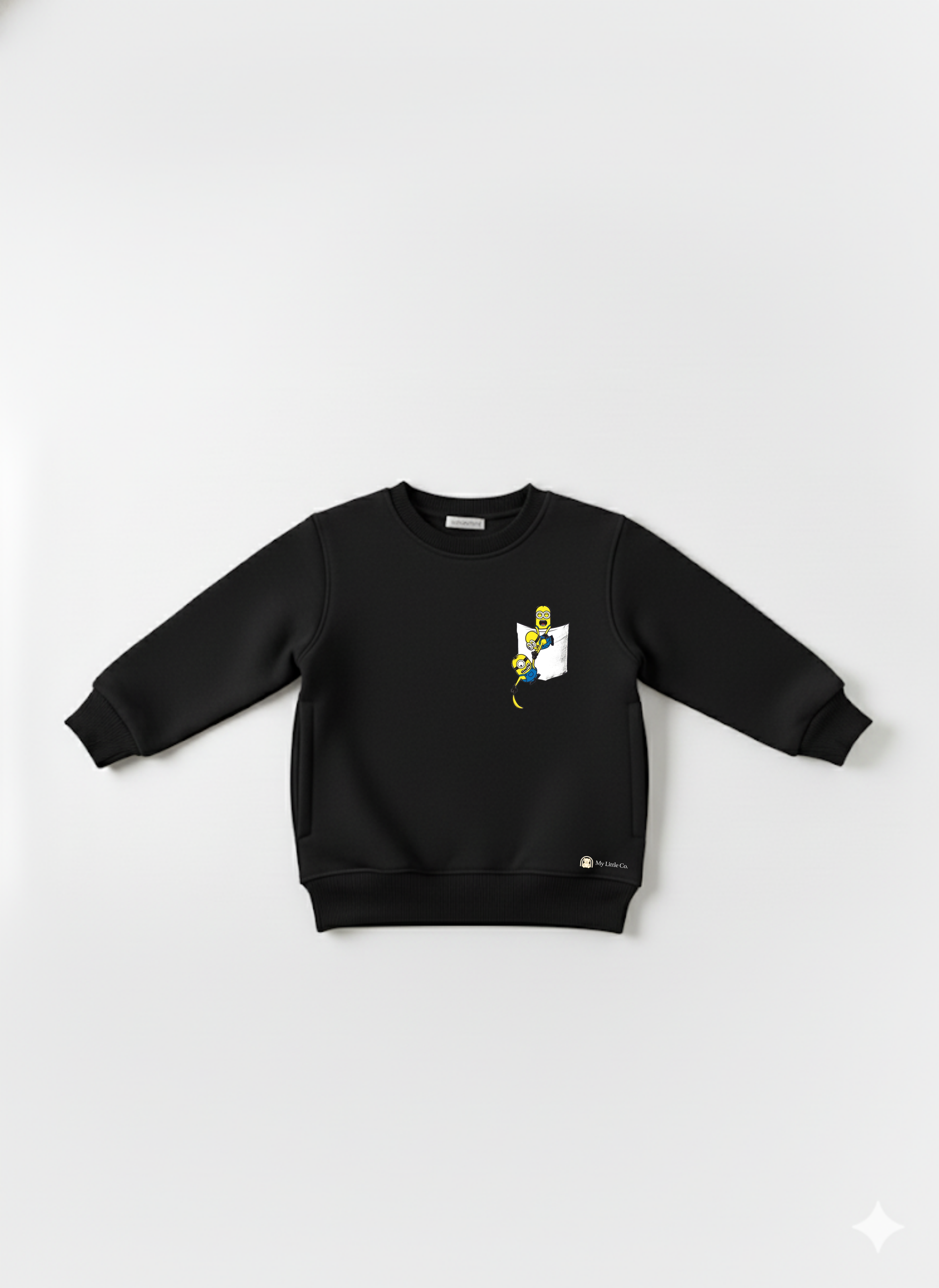 Black Baby Round neck Sweatshirt with Minion Print My Little Co.
