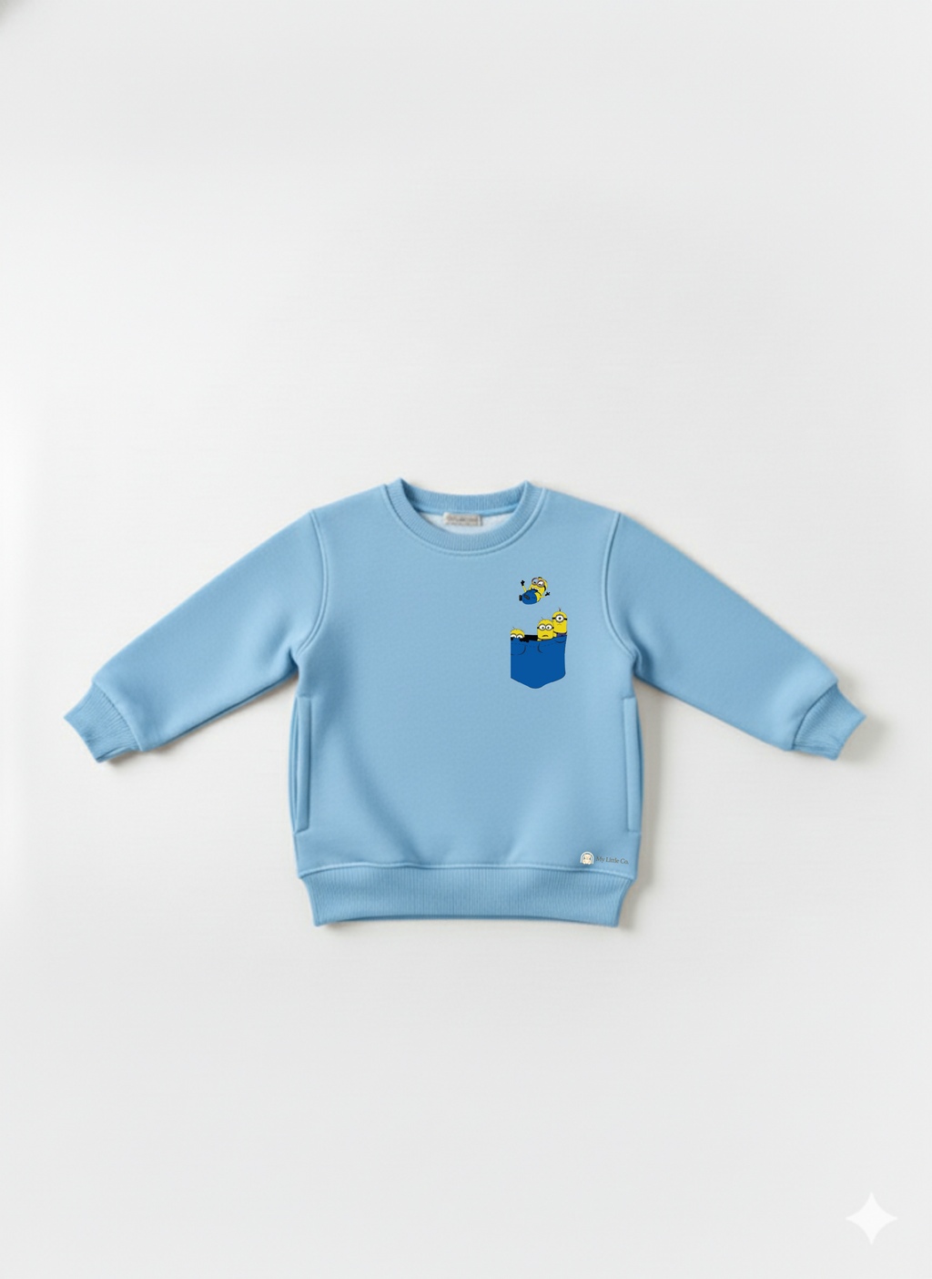 Sky Blue Baby Sweatshirt with Minions Print – Cute Cartoon Pullover for Toddlers My Little Co.