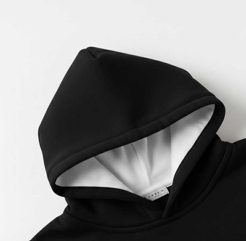 newborn hoodie 0-12 months soft-touch fleece black
