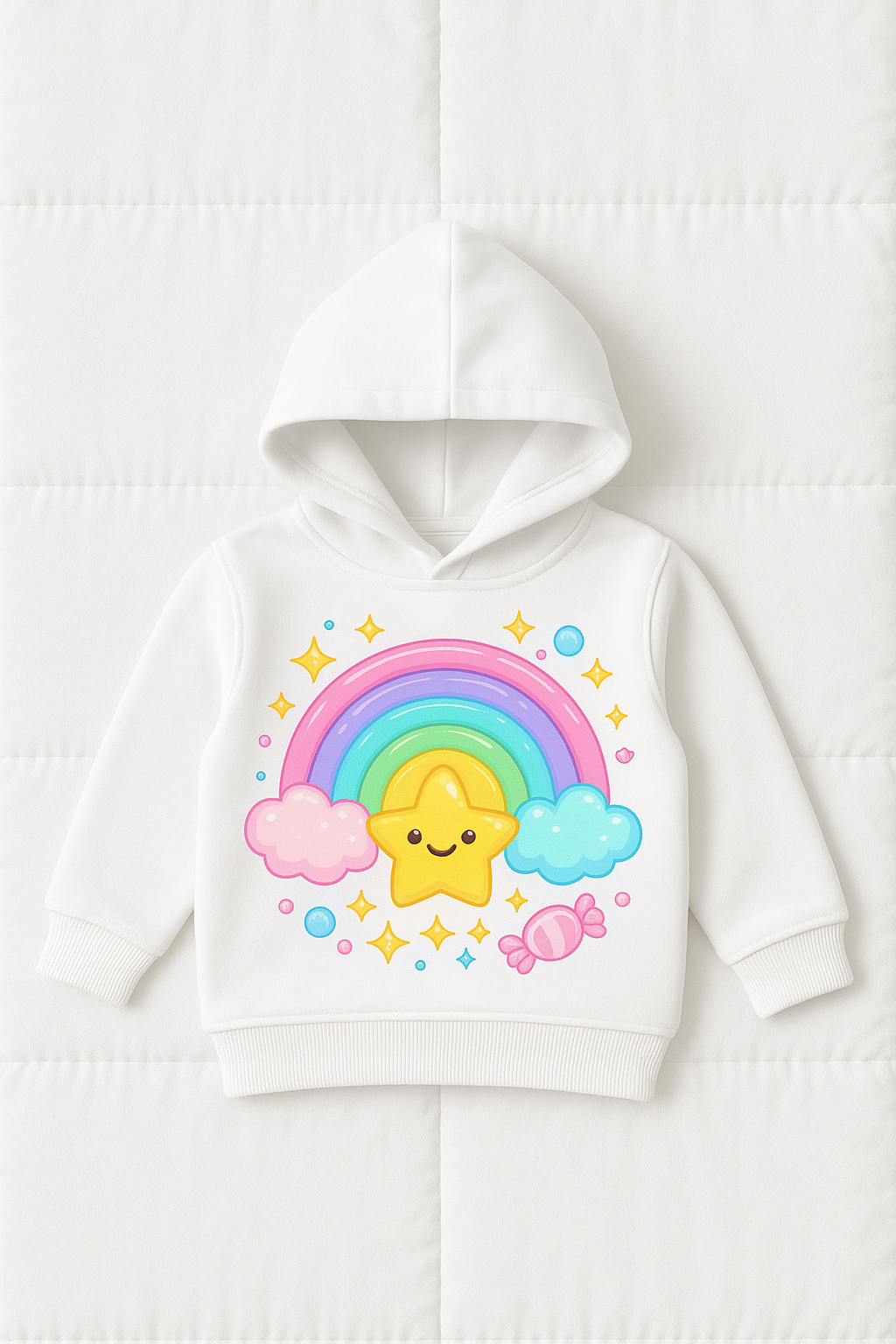 newborn hoodie 0–12 months butter soft eco fleece white