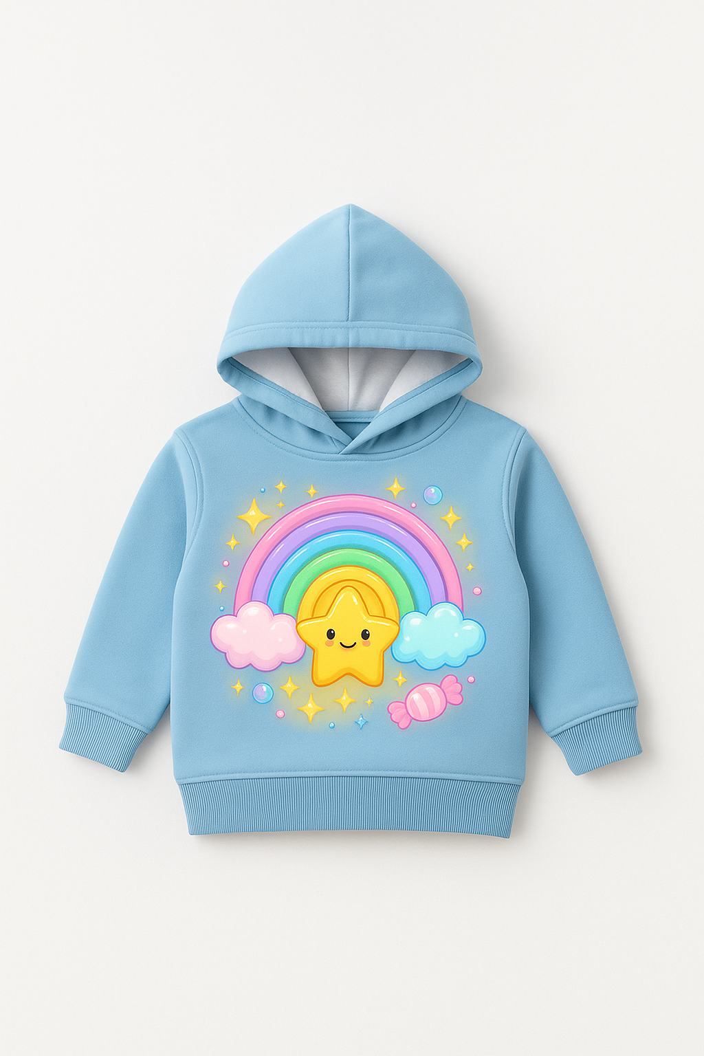 newborn hoodie 0–12 months ultra soft brushed fleece sky color