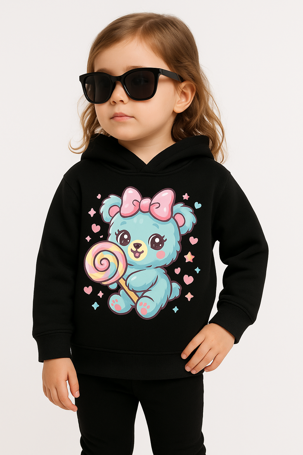 soft fleece toddler hoodie 2 years black color