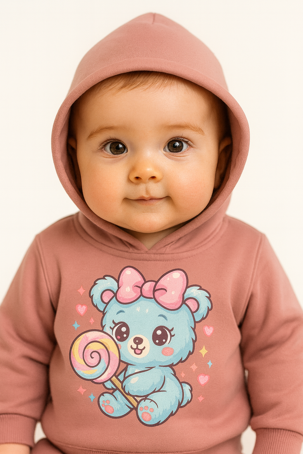 toddler hoodie 2 years soft cotton fleece caramel tone
